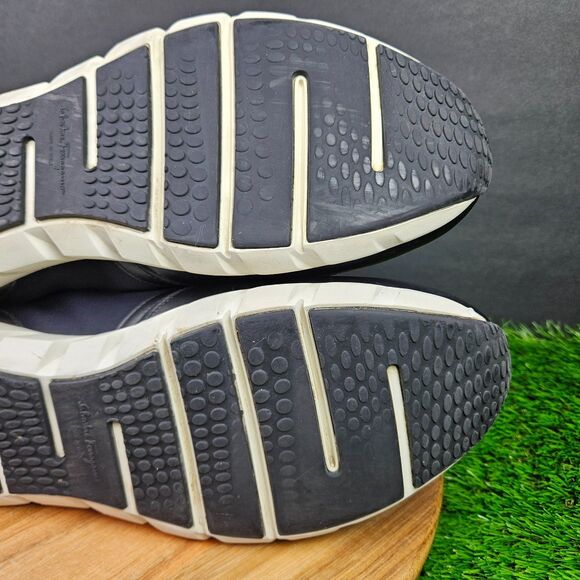 Salvatore Ferragamo Columbia Slip On Sneakers Mens Size 12 M Black White Comfort - Picture 15 of 16